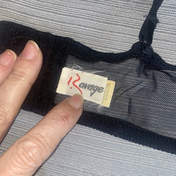 Ravage Black Satin and Lace Bustier Long Line Bra Size 32. - Picture 4 of 8